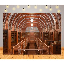CORFOTO 7x5ft Old Library Room Interior Backdrop Medieval Bookshelf Backdrop Ancient Books Background Vintage Library Backdrop Conference Graduation Party Supplies
