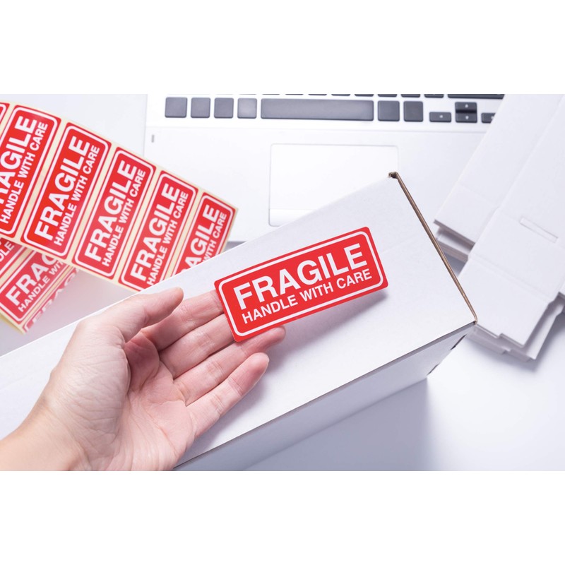 OliveBird Fragile Stickers 90 x 35 mm Large Labels White