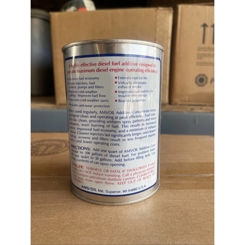 AMSOIL Diesel Fuel Additive Concentrate 1 Quart METAL FULL NOS