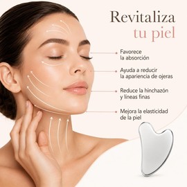 Gua Sha,Herramienta de masaje de acero inoxidable Guasha,Herramienta de Guasha Facial,para terapia de acupuntura facial y corporal,belleza y relajación de los músculos del cuerpo (A)
