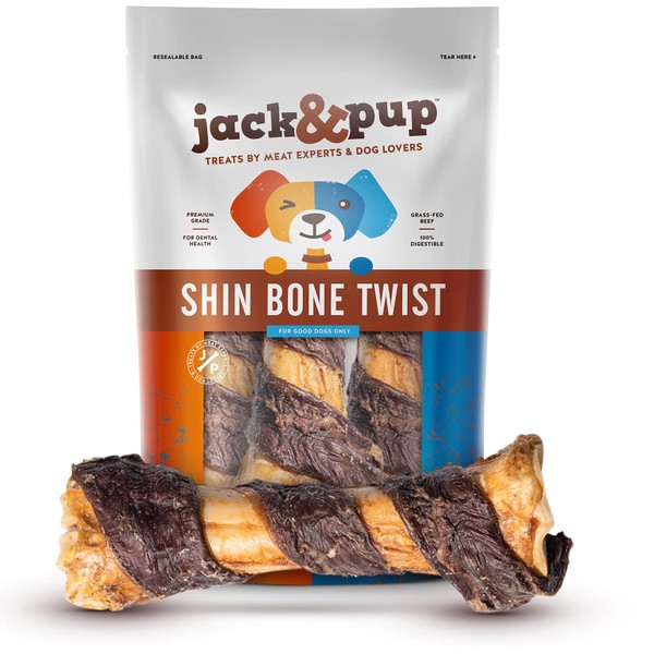 Jack&Pup Dog Bones for Large Dogs - 11 Inch Roasted
