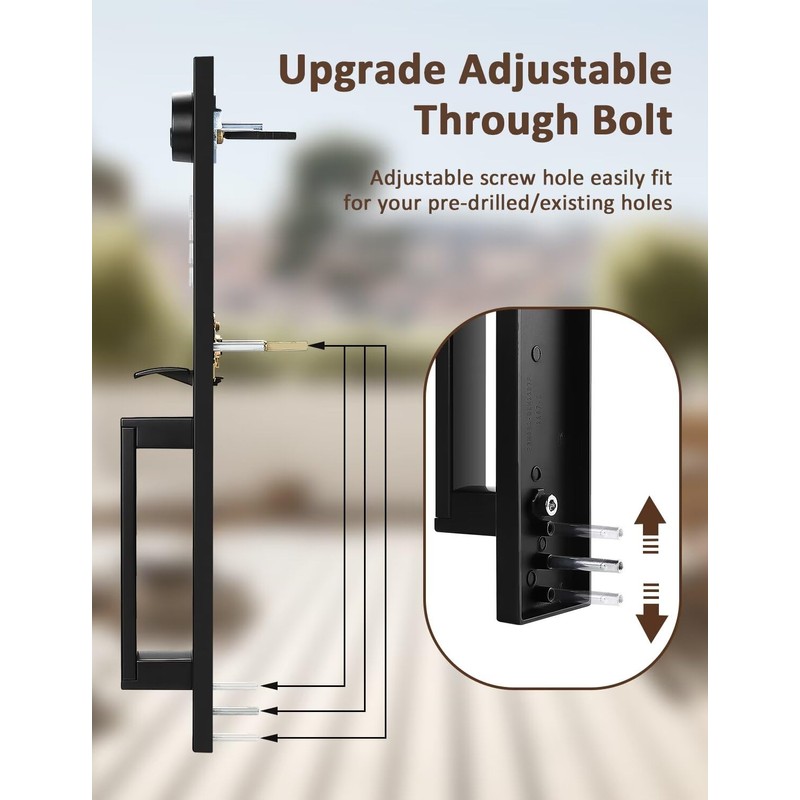 Tinewa Front Door Lock Set, Full Escutcheon Front Door Handle