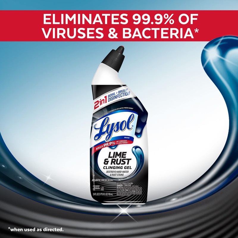 Lysol Lime & Rust Toilet Bowl Cleaner Gel, For Cleaning
