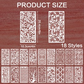 18 Stück Malerei Schablonen,Wiederverwendbare Blumenschablonen,Kunststoff Zeichnung Malschablonen,Schablonen Textilgestaltung,Wandgestaltung Schablonen zum Malen von DIY Holz,Möbeln,Heimdekoration