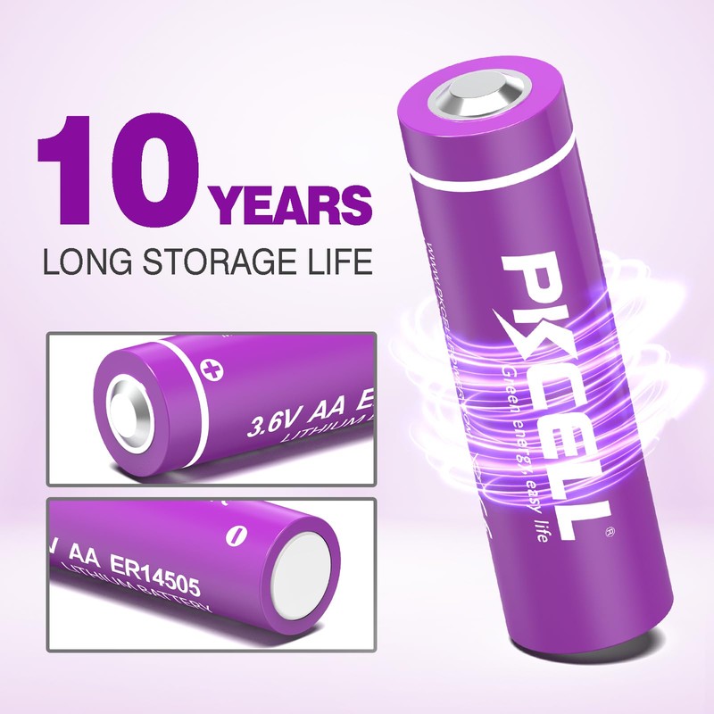 PKCELL 12 Pack ER14505 3.6V Lithium Battery 2400mAh AA Lithium