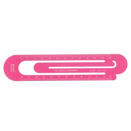 sourcing map Straight Ruler 12cm Metric Aluminum Alloy Ruler Scale on Both Sides Hollow Paper Clip Design Bookmark Measuring Tool for Children Study Classroom Office, Hot Pink