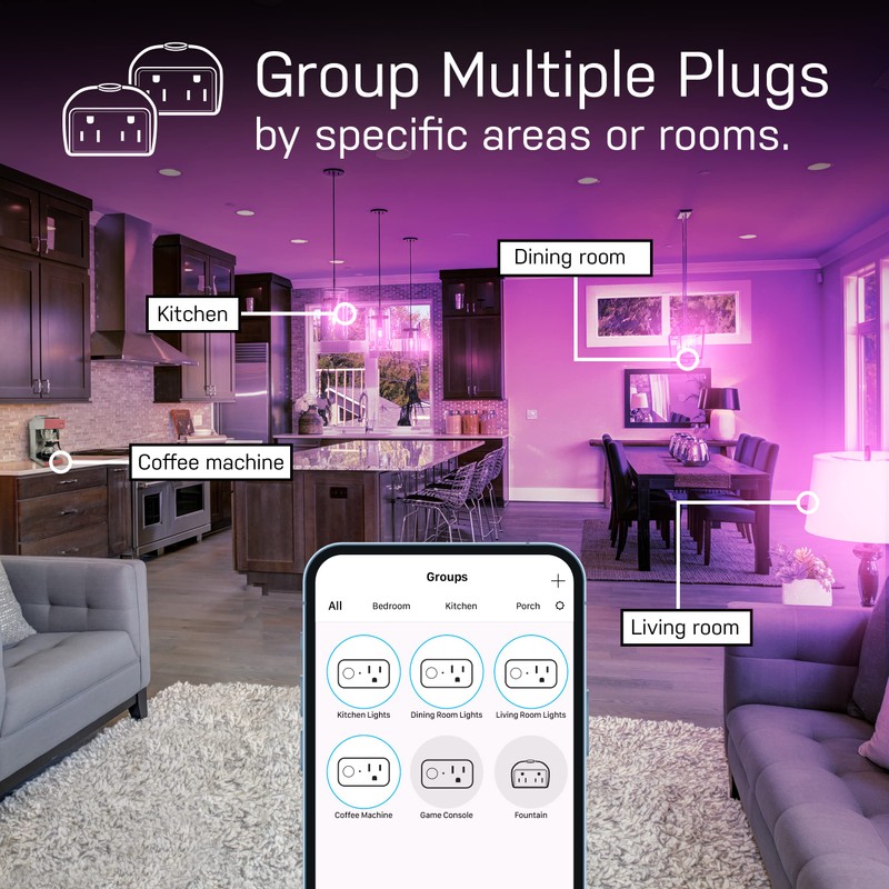 Feit Electric POWERSTRIP/WIFI Work with Alexa and Google Home, Feit