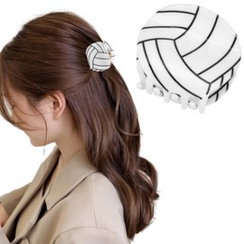 Hapdoo 1pc Acrylic Volleyball Hair Clips, Sport Hair Claw Clips Game Day Rugby Hair Accessories Gifts for Women Girls