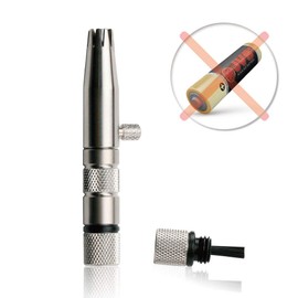 Real Premium - Recortadora de pelo para nariz "Silver Bullet", manual, sin batería, inoxidable, impermeable, sin dolor, con mecanismo patentado ET-3