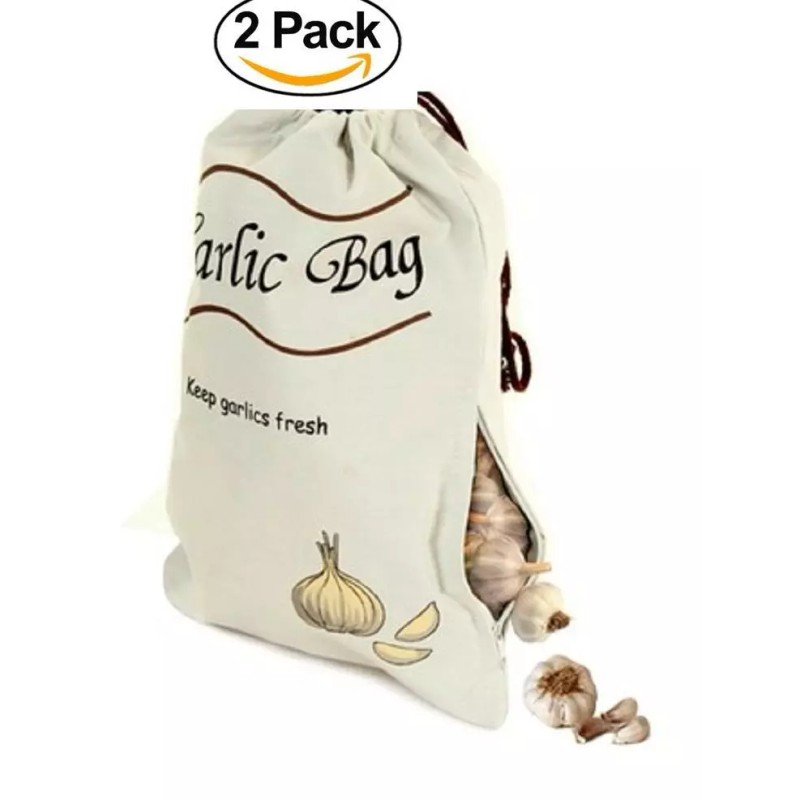 hOme 2 pack Garlic Storage Bag Keeps Garlic Fresher Longer