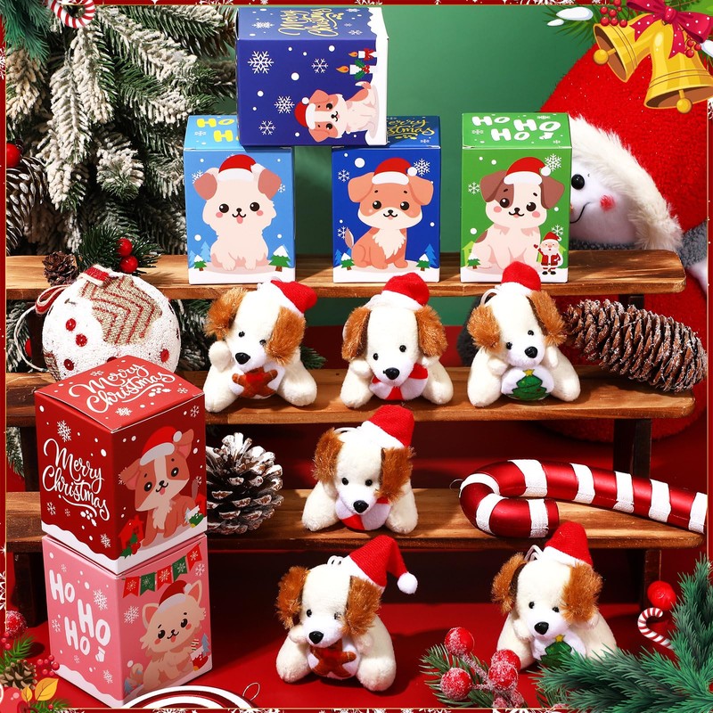 24 Sets Christmas Mini Plush Gift with Box Christmas Stuffed