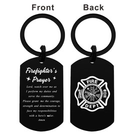 MXRSDF Firefighter Prayer Gifts for Men - Lord Watch Over Me - Fire Man Keychain for Valentines Fathers Day Christmas