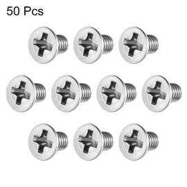 sourcing map Flat Head Machine Screws Phillips Screw Stainless Steel Screws M3 x 5 mm Pack of 50