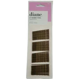 Diane 2'' Bobby Pins Curve Bronze Hair Bob Pins Pack of 60 count D451
