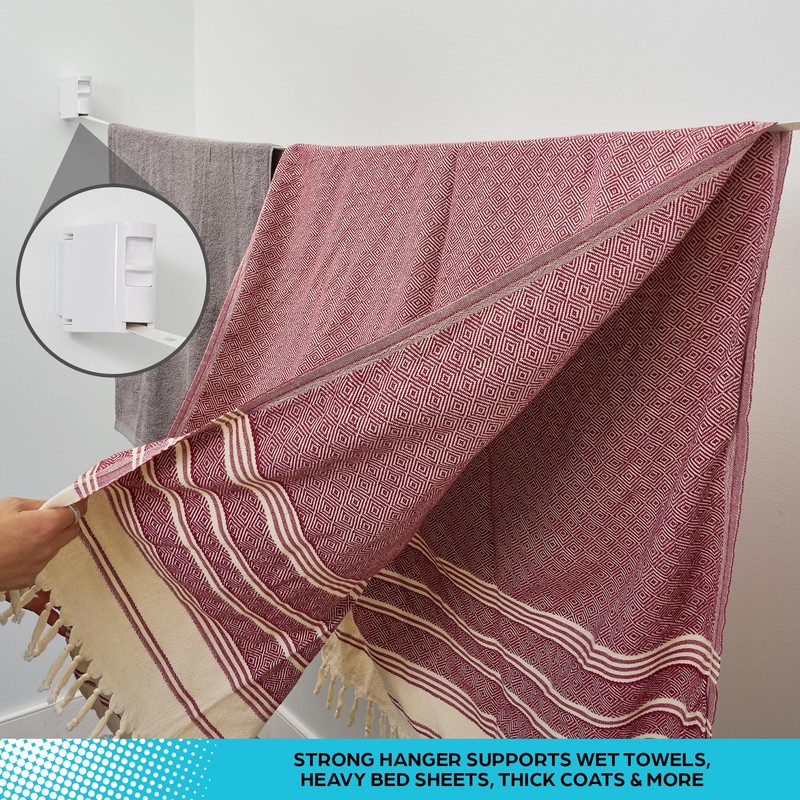 Slide Innovations Retractable Clothesline – 13 ft Indoor & Outdoor