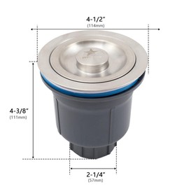 STARSTAR 3-1/2in Stainless Steel Sink Drain Kit with Removable Deep Basket and Sealing Lid