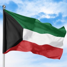 Kuwait Outdoor Flag (2x3ft) by DreamController - Durable, Fade-Resistant Polyester, Double-Stitched, Brass Grommets - HD Printed Middle East Asia Flag - Made in USA