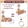 Oppaxf 10 PCS Wooden Rope Puzzle Set Brain Teasers Puzzles
