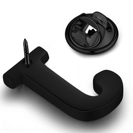 HONEY BEAR Initial Alphabet Letter Lapel Pins Collar Badge Brooches for Mens/Womens Shirt Dress Decoration Black J 0.59inch