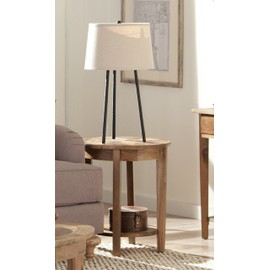 Renew Reclaimed Wood 20" Round End Table, Natural