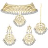 Aheli Indian Traditional Maang Tikka with Kundan Necklace Earrings Set