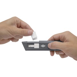 Wedo 079810 CERA-Safeline Compact 79810 Safety Cutter CERA-Safeline Compact Ceramic Blades Plastic Housing Automatic Blade Retraction, Hanging Eyelet, TÜV/GS Tested, Silver/Anthracite/White