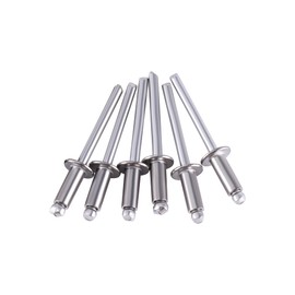 HANLATO 50Pcs 3/16 x 1/2 inch 304 Stainless Steel Blind Rivets, 4.8 x 12.7mm Pop Rivets, Open End Type Pop Rivet Grip Range 6-8 mm
