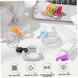 WADY 10 bridas magnéticas para cables de silicona suave, Bridas Magnéticas Para Cordones,organizador de reutilizable, guardacables portátiles para oficina, escuela, hogar