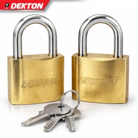 Dekton 2PC 40MM Titanium Plated Iron Padlock Set| Heavy-Duty Iron Construction | Includes Alike Set Key | Ideal for Gates, Shed & Storage | Durable Locking Mechanism | Home & Industrial Use