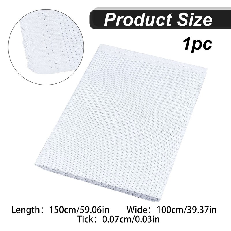 HOBBIESAY 59x39.37 Cross Stitch Cloth Fabric White Classic Reserve Aida