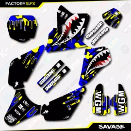Factory EFX Blue Yellow Savage Racing Graphics Kit fits 01-21 Suzuki RM85 RM 85 Racing Decal