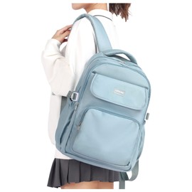 SEAFEW School Backpack for Men Women College High School Bag Lightweight Laptop Bookbag Water Resistant Casual Daypack for Boys Girls for Travel Work B5- Blue
