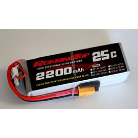 RoaringTop LiPo Battery Pack 25C 2200mAh 4S 14.8V with XT60 Plug for RC Car Boat Truck Heli Airplane