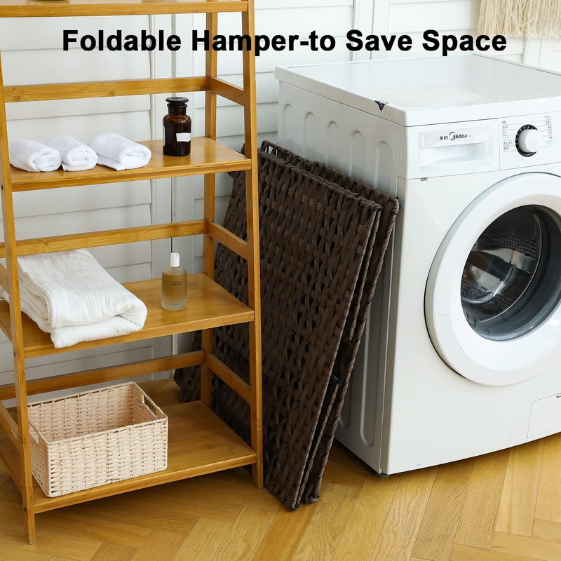 OIAHOMY Laundry Hamper with Lid, 135L Clothes Hamper with 3