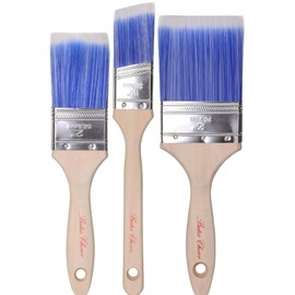 Bates- Paint Brushes, 3 Pack, Assorted Sizes, Treated Wood Handle, Paint Brushes for Walls with One Angled Brush, Stain Brush, Wall Paint Brushes, Paint Brushes for Painting Walls, Painting Brush