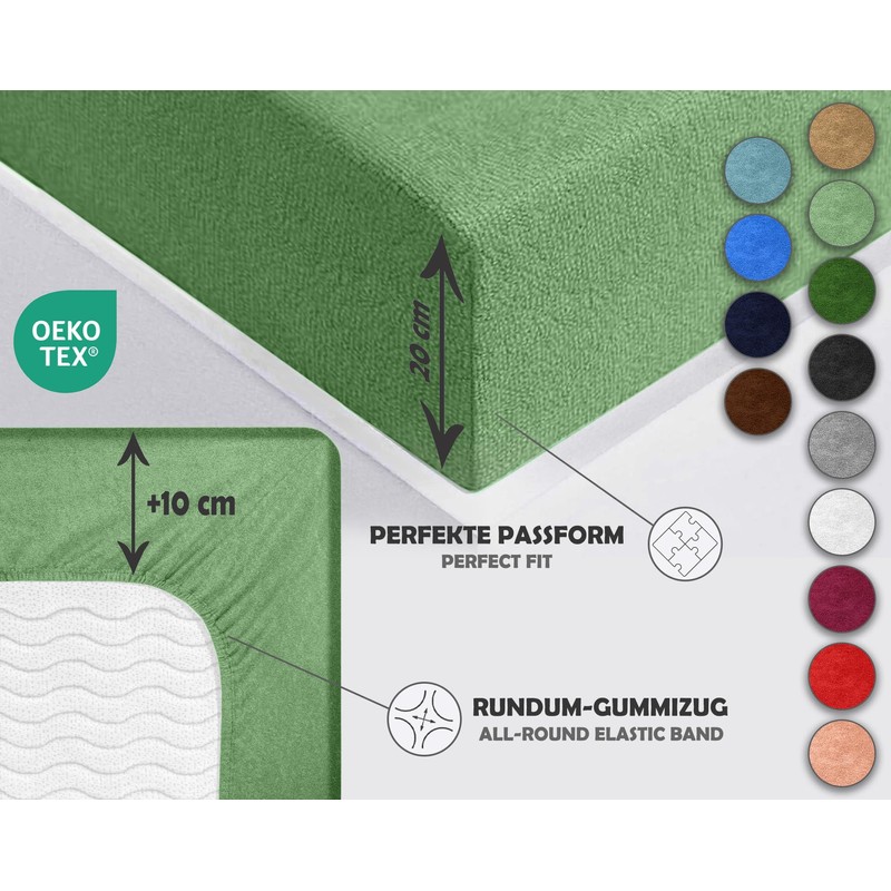 Sesto Senso Fitted Sheet 140 x 200 cm Green for