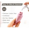 Travel Bottles 4 PCS Silicone, Refillable Shower Gel and Shampoo
