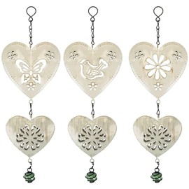 Quickdraw Supplies Set of 3 Hanging Heart Decorations Garden Ornament Valentines 6 Love Hearts Outdoor Decoration