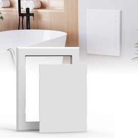 Wintcomfort Self Adhesive Access Panel for Drywall, 8 x 12 inch Heavy Duty Plumbing Access Door, Plastic Wall Hole Cover for Drywall, Wall Access Door for Bathroom, Ceiling, Easy Install, White