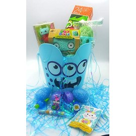 VE Monsters DIY Happy Easter Birthday Baskets Kids Girls Boys Toddlers Gifts Eggs Monster Themed Artificial Jellybean Scented Artificial Easter Grass Decorations Toys