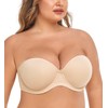 JOATEAY Women's Full Coverage Strapless Push Up Underwire Bra Stay