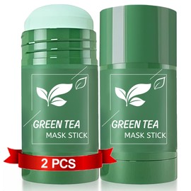 SHUIKU 2 pcs Green Tea Clay Purifying Stick for Face, Blackhead Remover Mask, Green Tea Extract for Men and Women, Deep Cleansing, Moisturizing, Removes Blackheads for All Skin Types