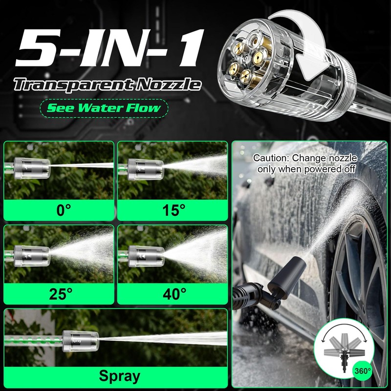 Cordless Portable Washer for Car,Brushless Battery Operated Handheld Washer