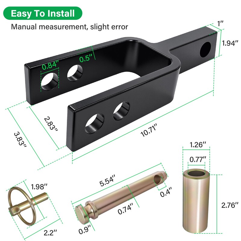 Versatile Quick Hitch Adapter with Adapter Sleeve Integrated Molding No