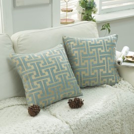 YunJeude Cushion Cover Chenille Fabric Geometric Pattern Monogram Pattern Stylish Soft Scandinavian Cute Sofa Back Cover Decorative Pillowcase Body Pillow Cover Cushion Cover Pillow Case Car Chair
