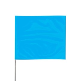Presco Steel Wire Staff Marking Flags: 2-1/2 in. x 3-1/2 in. Flag / 15 in. Steel Wire (Neon Lime) [1 Pack of 12 Flags]