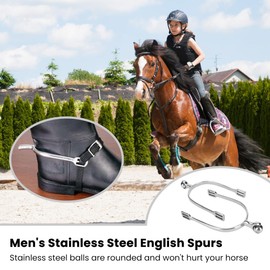 flexman 2Pcs Adult Cowboy Spurs, Stainless Steel English Horse Spurs with Roller Ball for Equestrian Boots Rider Horsemanship Lovers, Unisex Equestrian Gear Accessories