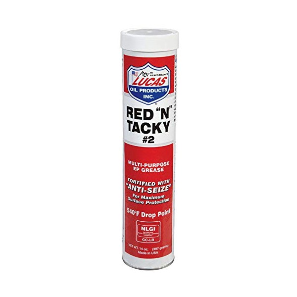 Lucas Oil Red N Tacky Red Lithium Grease 14 oz. Cartridge - Case of: 10