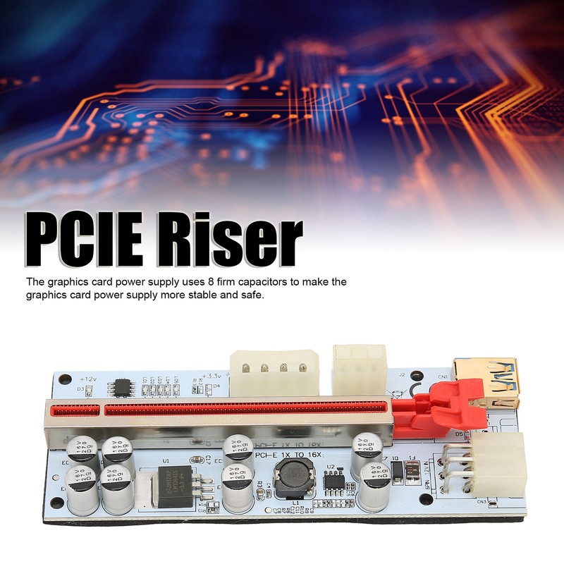 PCIE Riser 8 Firm Capacitors Strong Anti Interference GPU 1X