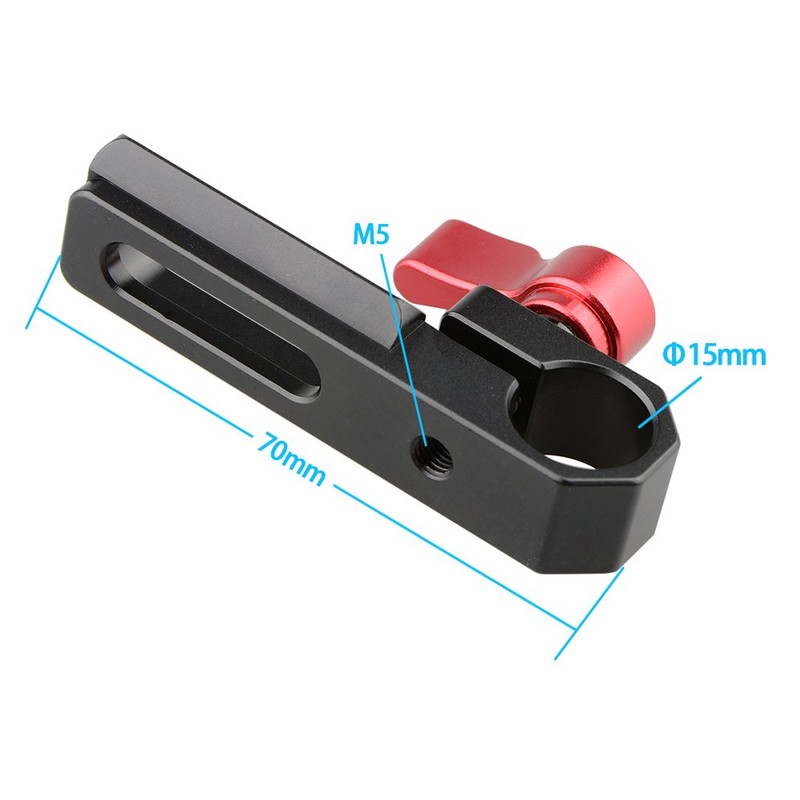 Camvate Nato Rail Single 15 mm Rod Clamp (Red)